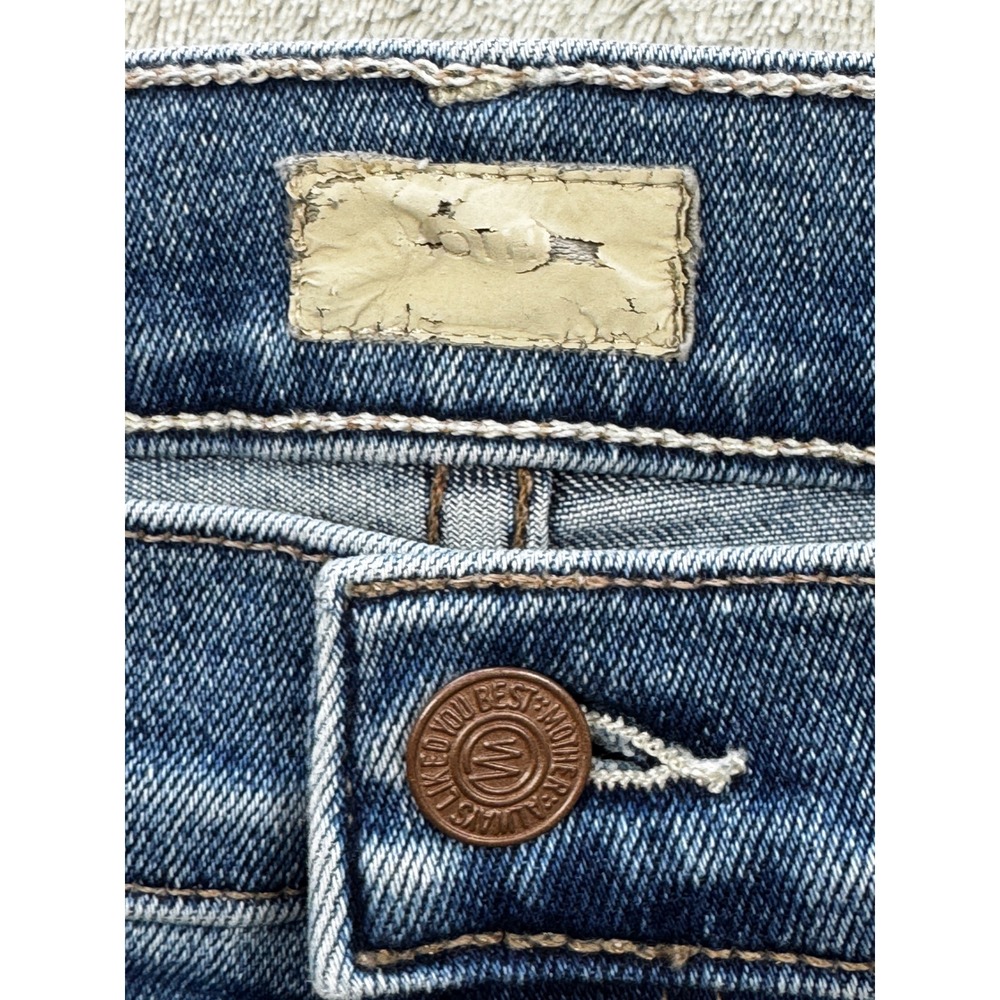 Mother Womens The Insider Crop Step Fray Blue Denim Jeans 28 Meas: 27x26.5 - Picture 4 of 9